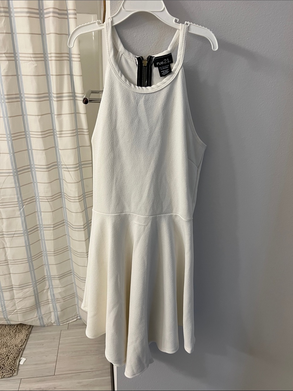 Rue21 White Halter Fit-and-Flare Dress